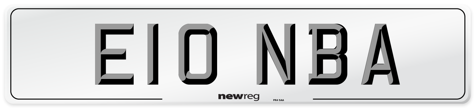 E10 NBA Number Plate from New Reg